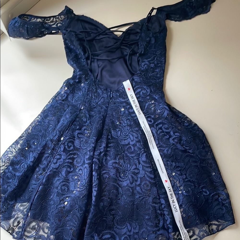 Lucy in the Sky Navy Blue Mini Dress - Picture 5 of 8